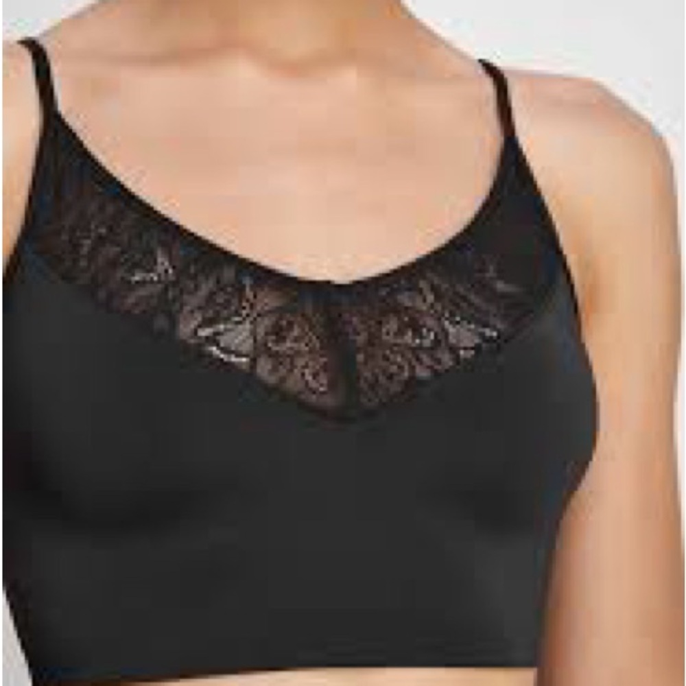 NWT KIKI DE MONTPARNASSE Lace-Trim Wireless Black Bralette Camisole BRA TANK